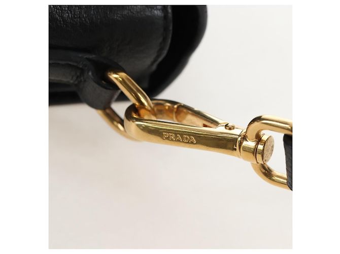 PRADA Shoulder Bag Vittero Dino Leather 2way Black Gold - vista 18
