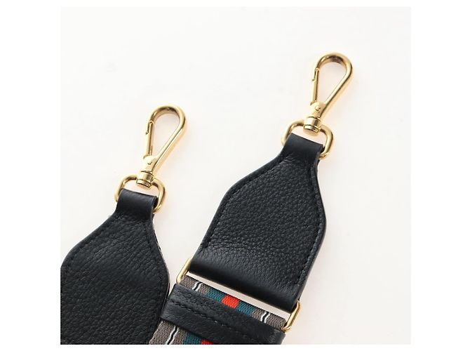 PRADA Shoulder Bag Vittero Dino Leather 2way Black Gold - vista 32