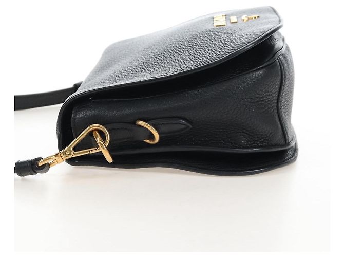 PRADA Shoulder Bag Vittero Dino Leather 2way Black Gold - vista 4