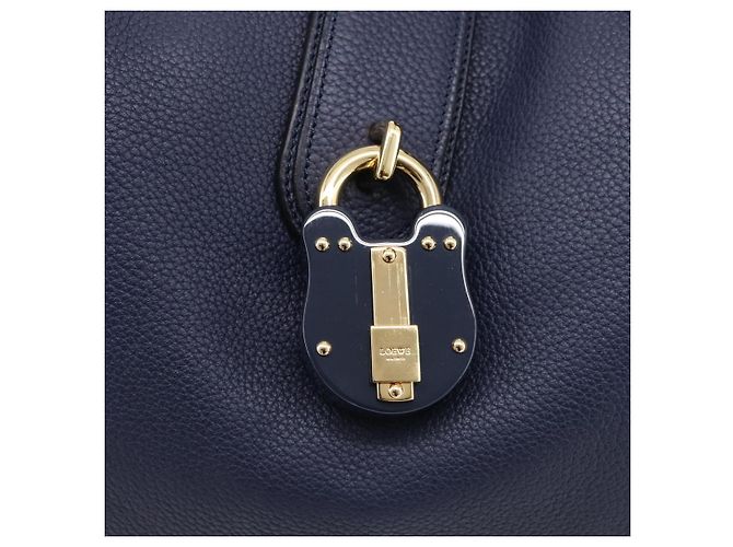 LOEWE Karie Shoulder Bag Leather Navy Gold - Ansicht 18