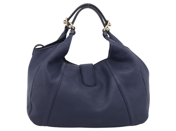 LOEWE Karie Shoulder Bag Leather Navy Gold - Ansicht 2