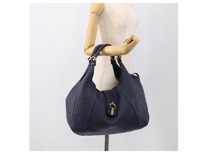 LOEWE Karie Shoulder Bag Leather Navy Gold - Ansicht 25