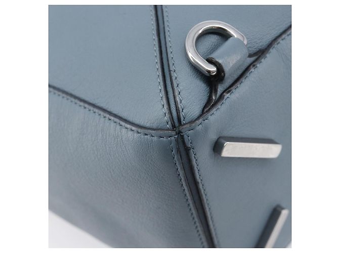 LOEWE Puzzle Bag Hand Bag Leather 2way Light Blue Silver - vista 19