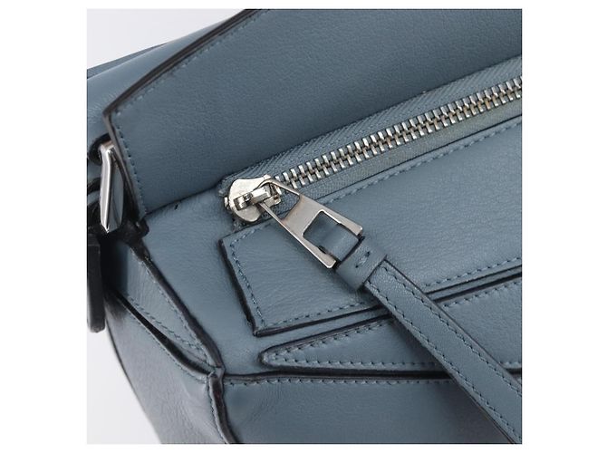 LOEWE Puzzle Bag Hand Bag Leather 2way Light Blue Silver - vista 25