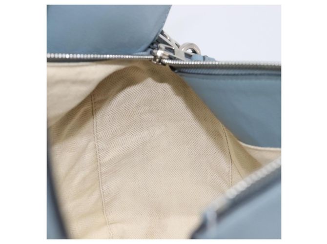 LOEWE Puzzle Bag Hand Bag Leather 2way Light Blue Silver - vista 27