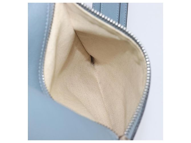 LOEWE Puzzle Bag Hand Bag Leather 2way Light Blue Silver - vista 32