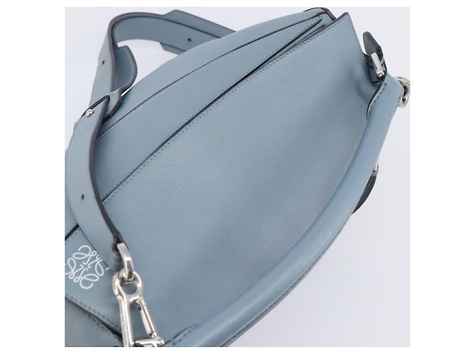 LOEWE Puzzle Bag Hand Bag Leather 2way Light Blue Silver - vista 6