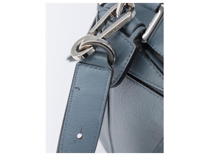 LOEWE Puzzle Bag Hand Bag Leather 2way Light Blue Silver - vista 9