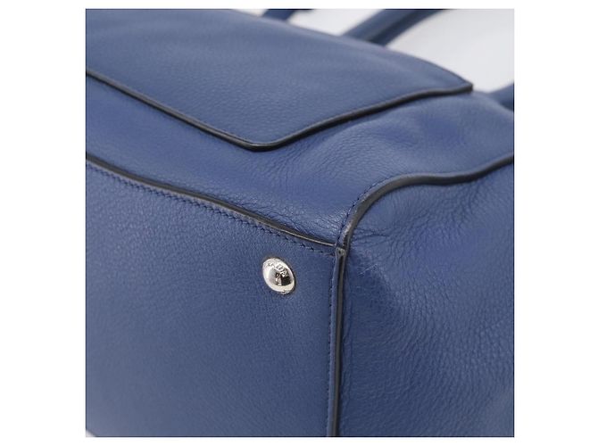 PRADA Vitterodino Tote Bag Leder 2way Blau Silber - Ansicht 16