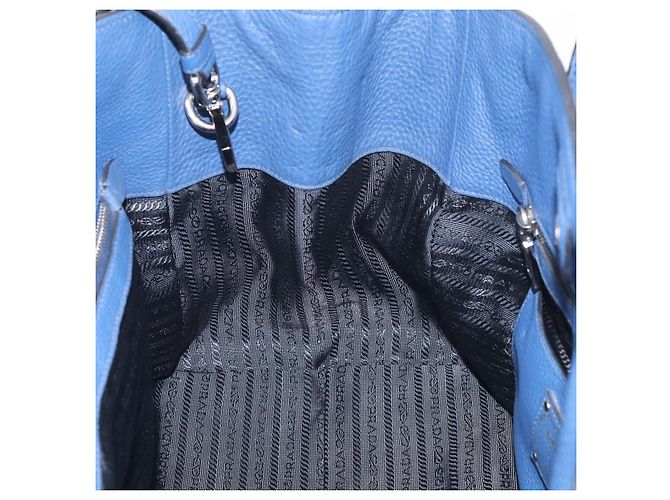 PRADA Vitterodino Tote Bag Leder 2way Blau Silber - Ansicht 23