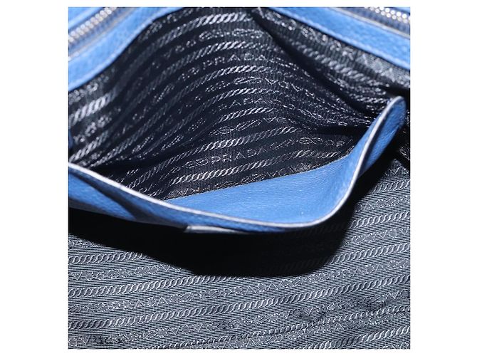 PRADA Vitterodino Tote Bag Leder 2way Blau Silber - Ansicht 24