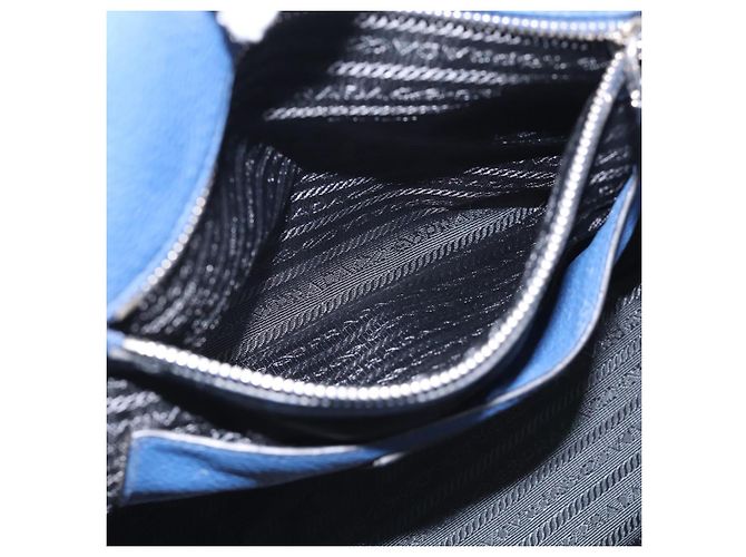 PRADA Vitterodino Tote Bag Leder 2way Blau Silber - Ansicht 26