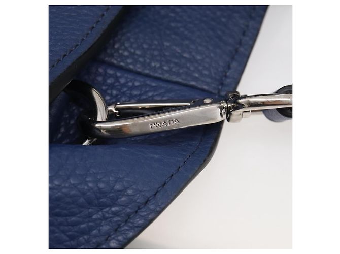 PRADA Vitterodino Tote Bag Leder 2way Blau Silber - Ansicht 29