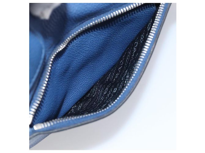 PRADA Vitterodino Tote Bag Leder 2way Blau Silber - Ansicht 31