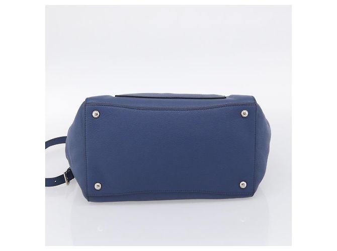 PRADA Vitterodino Tote Bag Leder 2way Blau Silber - Ansicht 5