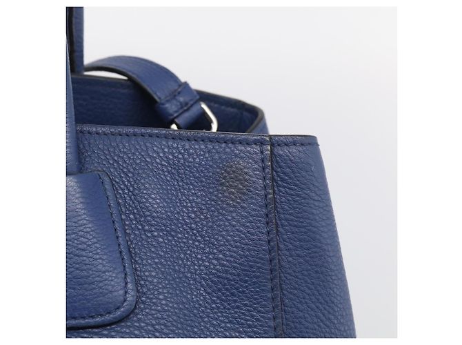PRADA Vitterodino Tote Bag Leder 2way Blau Silber - Ansicht 9