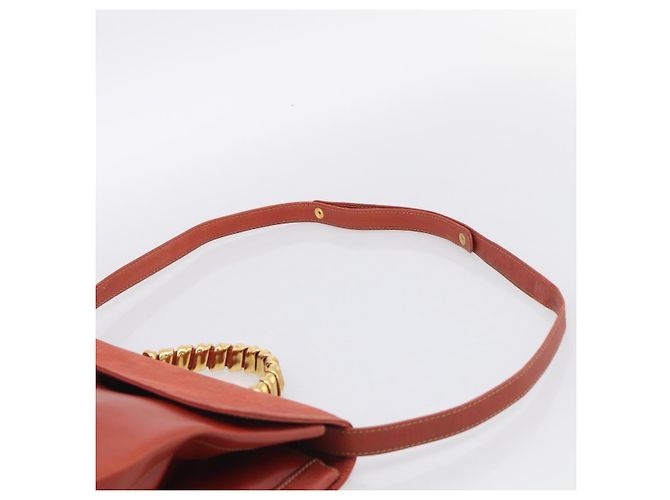 LOEWE Velazquez Hand Bag Leather 2way Orange Gold Tone - vista 14
