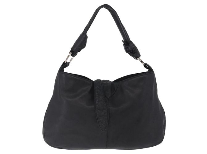 LOEWE Schultertasche Leder Schwarz Silber - Ansicht 2