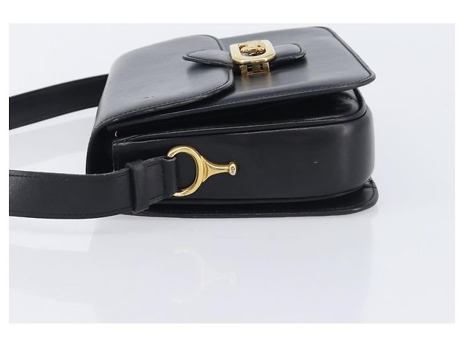 Céline CELINE Horse Carriage Shoulder Bag Leather Black Gold - vista 5