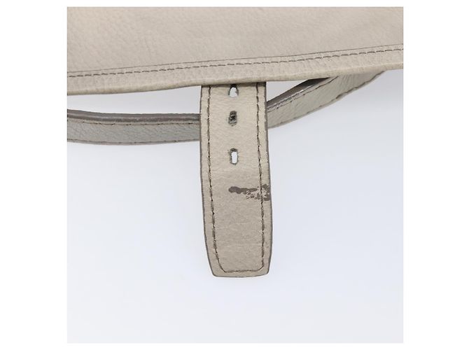 PRADA Chain Shoulder Bag Vittero Dino Leather Beige Gold - vista 10
