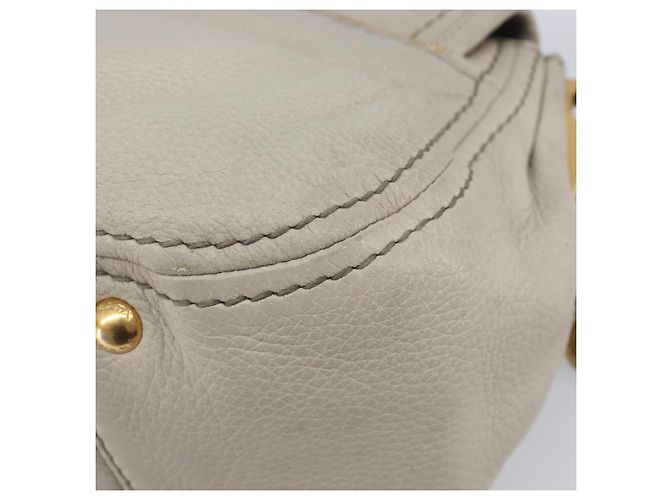 PRADA Chain Shoulder Bag Vittero Dino Leather Beige Gold - vista 17