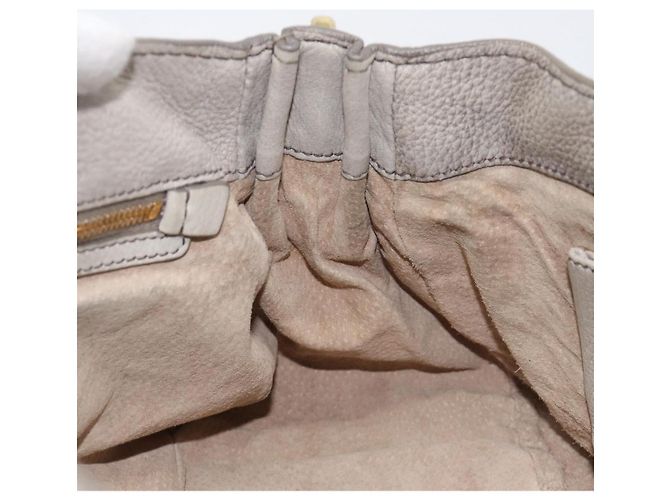 PRADA Chain Shoulder Bag Vittero Dino Leather Beige Gold - vista 25