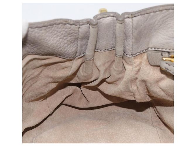 PRADA Chain Shoulder Bag Vittero Dino Leather Beige Gold - vista 26