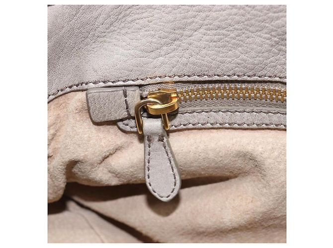 PRADA Chain Shoulder Bag Vittero Dino Leather Beige Gold - vista 27
