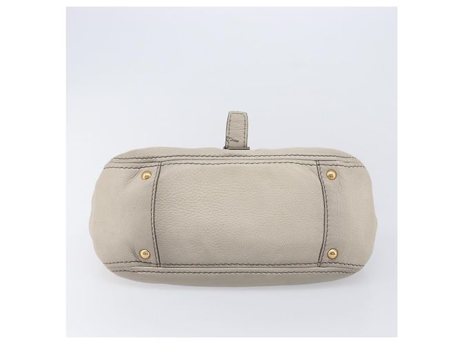 PRADA Chain Shoulder Bag Vittero Dino Leather Beige Gold - vista 5