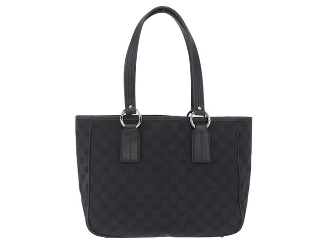 GUCCI Bolso Tote de Lona GG Negro Plata 113019 - vista 13