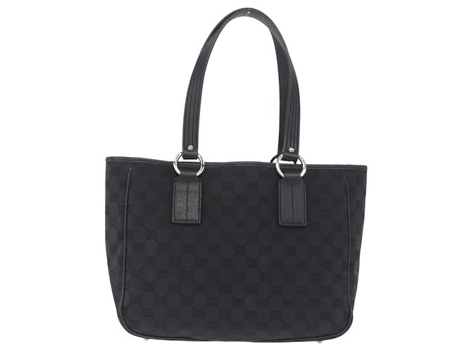GUCCI Bolso Tote de Lona GG Negro Plata 113019 - vista 2
