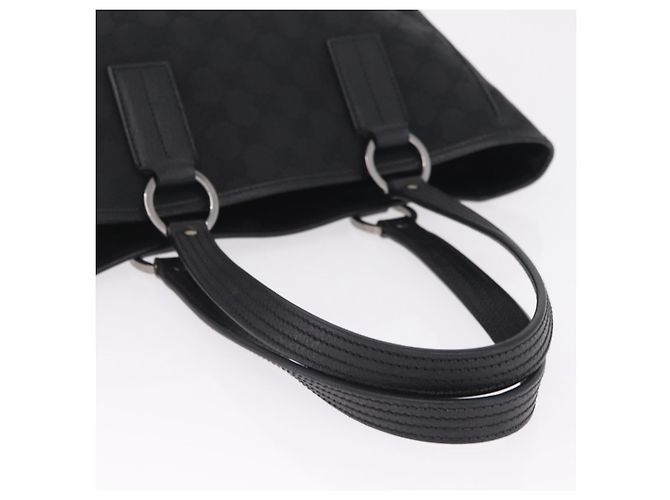 GUCCI Bolso Tote de Lona GG Negro Plata 113019 - vista 7