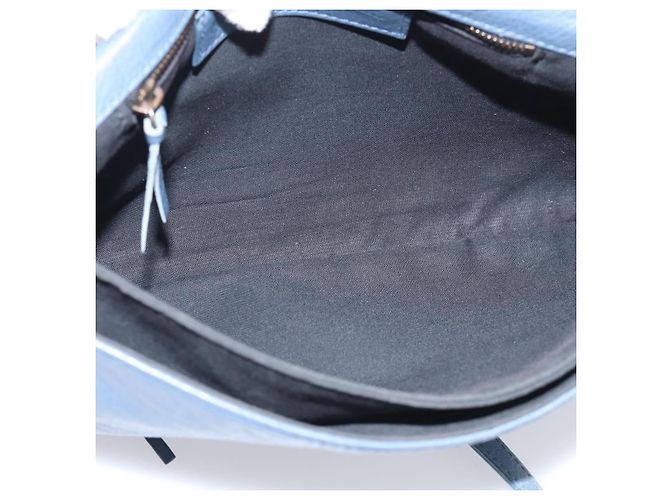 Balenciaga Classic Envelope Shoulder Bag Leather Navy Silver 319376 - view 17