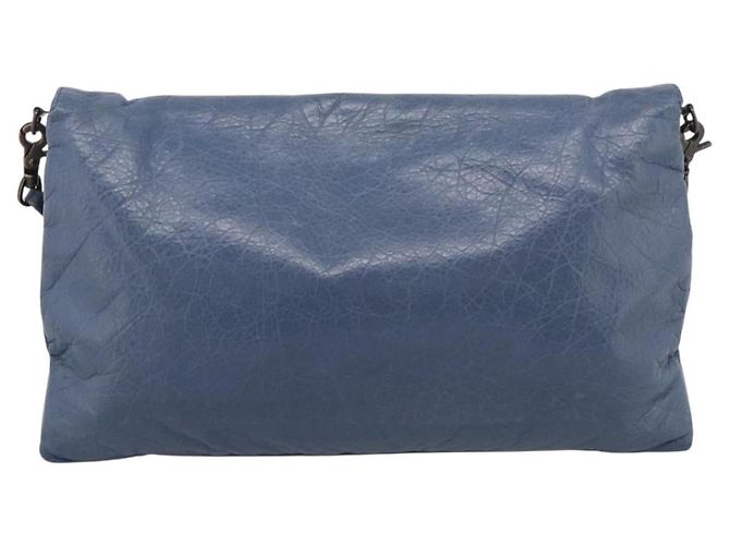 Balenciaga Classic Envelope Shoulder Bag Leather Navy Silver 319376 - view 3