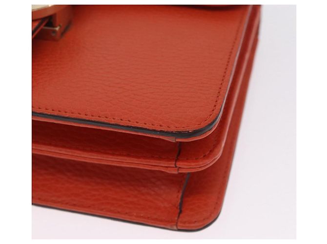 GUCCI Interlocking G Chain Bag Leather Outlet Orange Gold 510304 - vista 15
