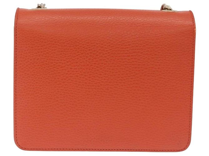 GUCCI Interlocking G Chain Bag Leather Outlet Orange Gold 510304 - vista 2