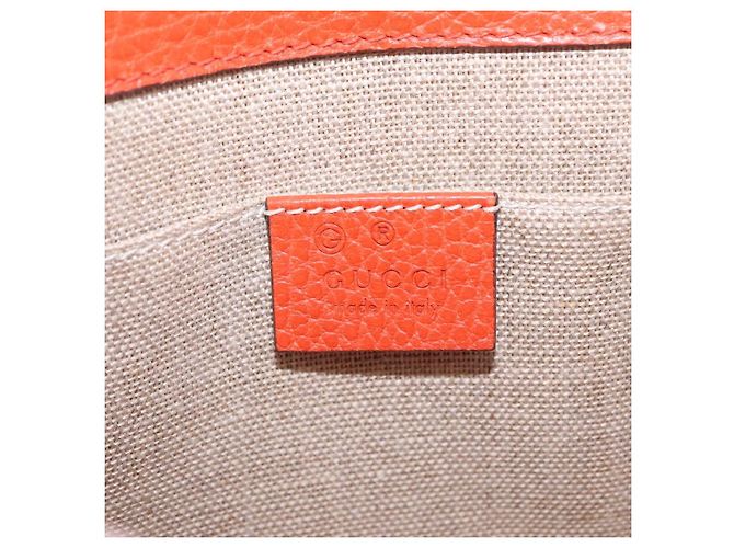 GUCCI Interlocking G Chain Bag Leather Outlet Orange Gold 510304 - vista 21