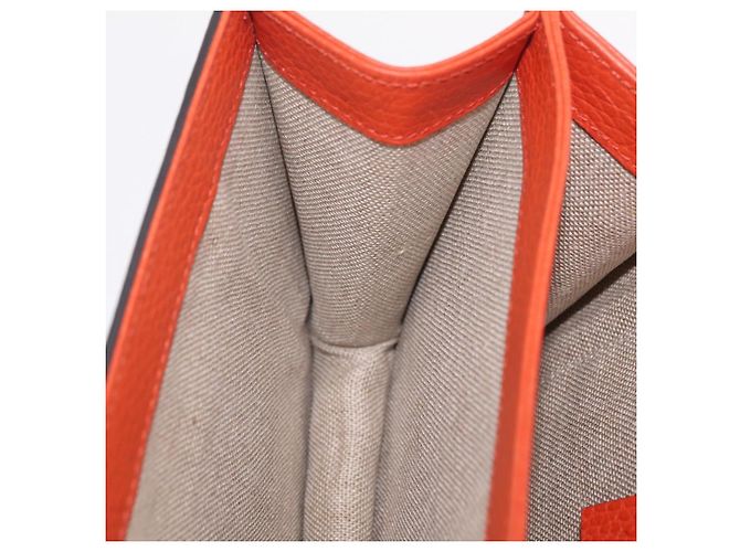 GUCCI Interlocking G Chain Bag Leather Outlet Orange Gold 510304 - vista 26