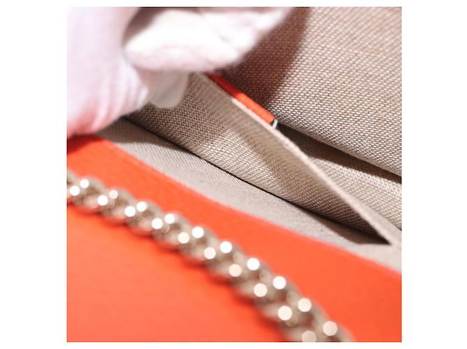 GUCCI Interlocking G Chain Bag Leather Outlet Orange Gold 510304 - vista 27