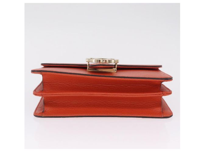 GUCCI Interlocking G Chain Bag Leather Outlet Orange Gold 510304 - vista 5