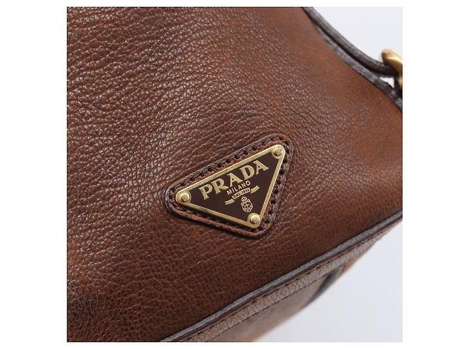 Tote PRADA Shopper Leder Braun Gold BR3027 - Ansicht 18