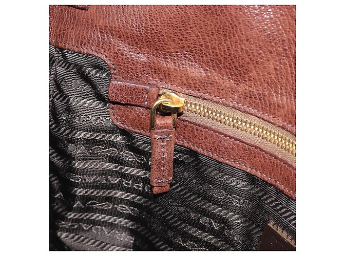 Tote PRADA Shopper Leder Braun Gold BR3027 - Ansicht 26