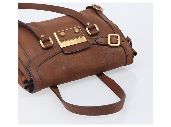 Tote PRADA Shopper Leder Braun Gold BR3027 - Ansicht 7