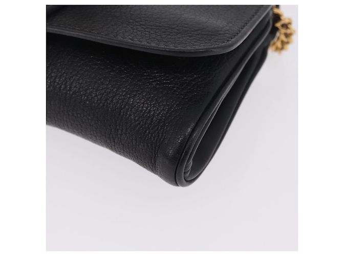 Miu Miu Chain Bijoux Shoulder Bag Leather Black Gold - vista 15