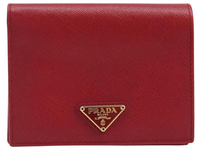 Billetera PRADA Bifold piel Saffiano Rojo Oro - vista 13