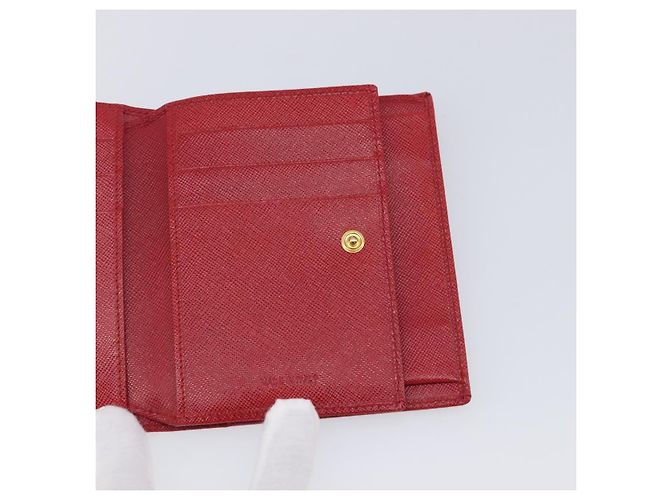 Billetera PRADA Bifold piel Saffiano Rojo Oro - vista 20