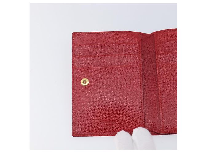 Billetera PRADA Bifold piel Saffiano Rojo Oro - vista 21