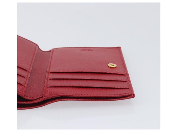 Billetera PRADA Bifold piel Saffiano Rojo Oro - vista 23