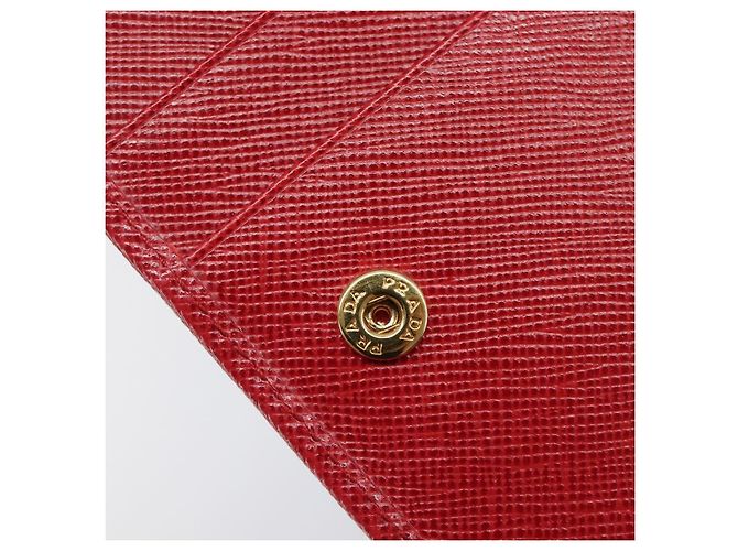 Billetera PRADA Bifold piel Saffiano Rojo Oro - vista 25