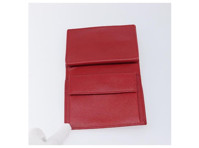 Billetera PRADA Bifold piel Saffiano Rojo Oro - vista 9